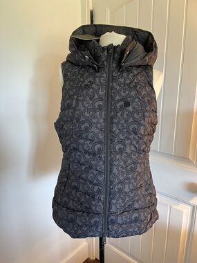 G/FORE Black Quilted Hooded Logo Vest